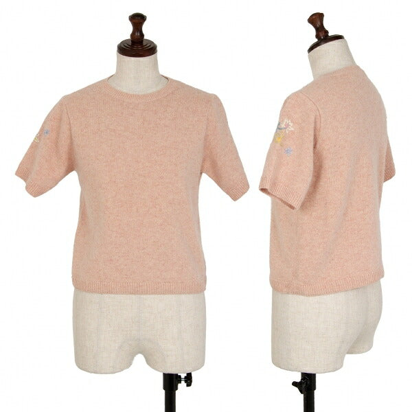 KEITA MARUYAMA Sleeve Embroidered Wool Sweater Pink Size M