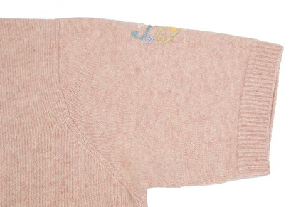 KEITA MARUYAMA Sleeve Embroidered Wool Sweater Pink Size M