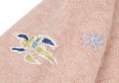 KEITA MARUYAMA Sleeve Embroidered Wool Sweater Pink Size M
