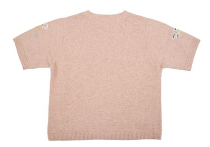 KEITA MARUYAMA Sleeve Embroidered Wool Sweater Pink Size M