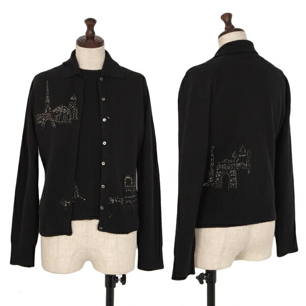 KEITA MARUYAMA Eiffel Tower Stitch Short Knit Black Size 1
