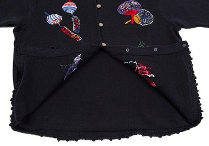 KEITA MARUYAMA Embroidered Short Sleeve Cardigan Blue Size M