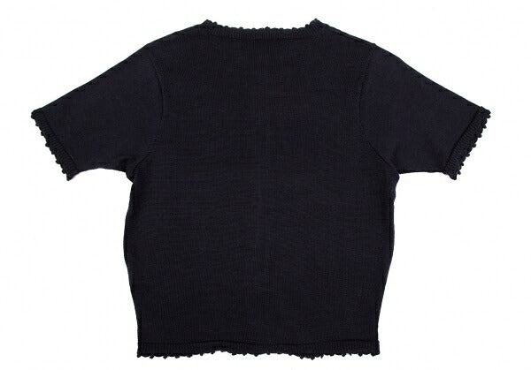 KEITA MARUYAMA Embroidered Short Sleeve Cardigan Blue Size M