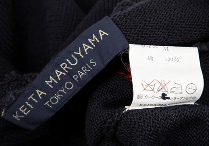 KEITA MARUYAMA Embroidered Short Sleeve Cardigan Blue Size M
