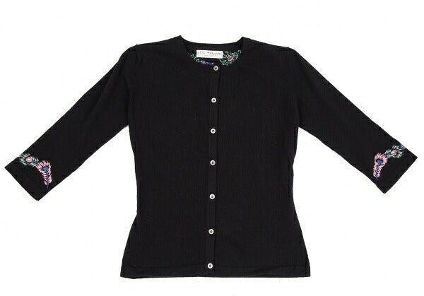 KEITA MARUYAMA Peacock Embroidery 3/4 Cardigan Black Size 1
