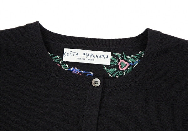 KEITA MARUYAMA Peacock Embroidery 3/4 Cardigan Black Size 1
