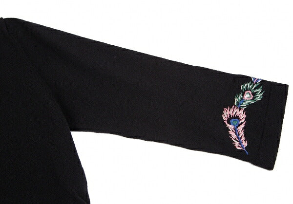 KEITA MARUYAMA Peacock Embroidery 3/4 Cardigan Black Size 1