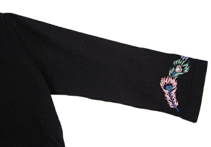 KEITA MARUYAMA Peacock Embroidery 3/4 Cardigan Black Size 1