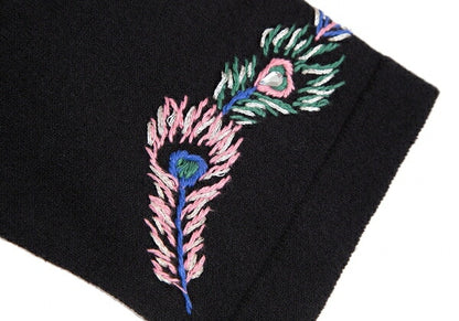 KEITA MARUYAMA Peacock Embroidery 3/4 Cardigan Black Size 1