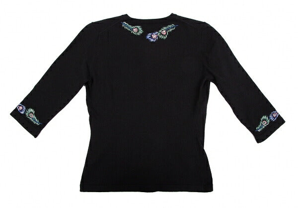 KEITA MARUYAMA Peacock Embroidery 3/4 Cardigan Black Size 1