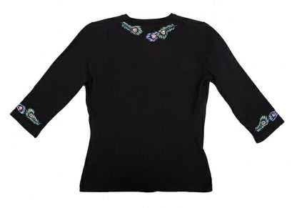 KEITA MARUYAMA Peacock Embroidery 3/4 Cardigan Black Size 1