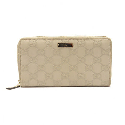 GUCCI Guccissima GG Round Zip Wallet Ivory