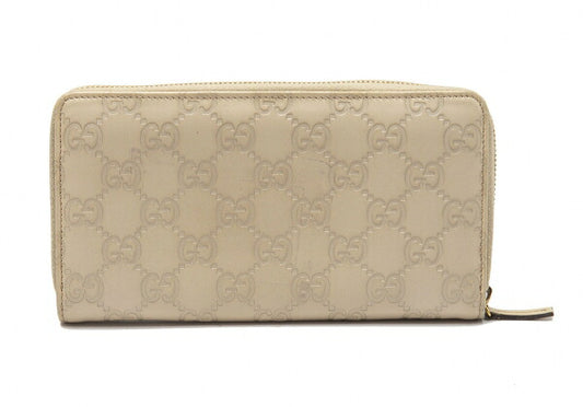 GUCCI Guccissima GG Round Zip Wallet Ivory