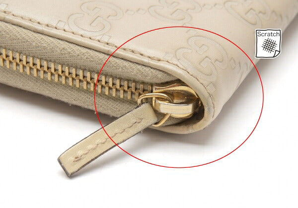 GUCCI Guccissima GG Round Zip Wallet Ivory