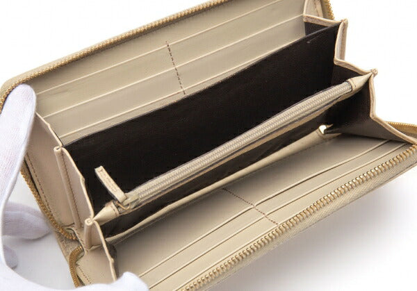 GUCCI Guccissima GG Round Zip Wallet Ivory