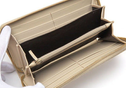 GUCCI Guccissima GG Round Zip Wallet Ivory
