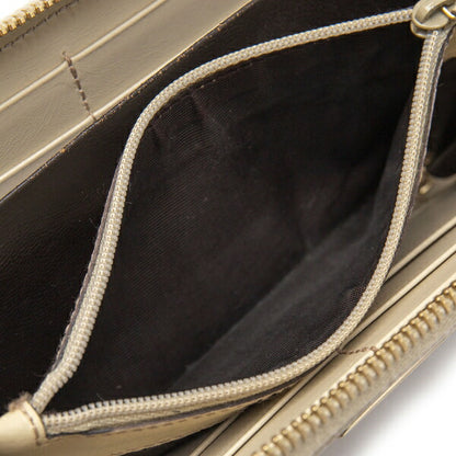 GUCCI Guccissima GG Round Zip Wallet Ivory