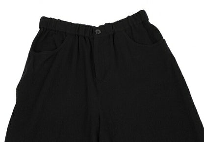 Y's Brushed Wool A-Line Midi Skirt Black Size 2