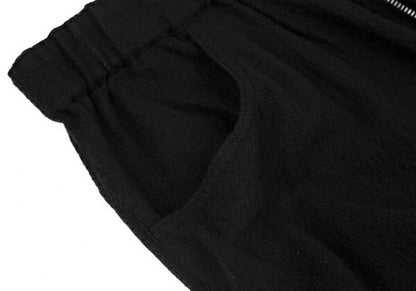 Y's Brushed Wool A-Line Midi Skirt Black Size 2