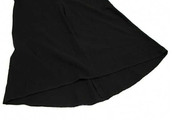 Y's Brushed Wool A-Line Midi Skirt Black Size 2