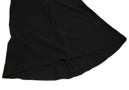 Y's Brushed Wool A-Line Midi Skirt Black Size 2