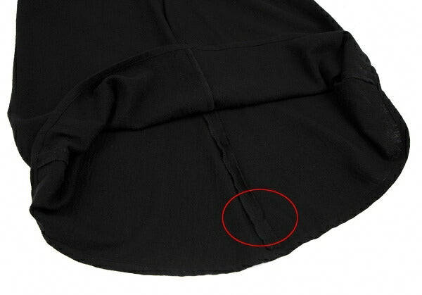 Y's Brushed Wool A-Line Midi Skirt Black Size 2
