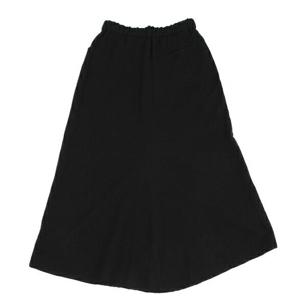 Y's Brushed Wool A-Line Midi Skirt Black Size 2
