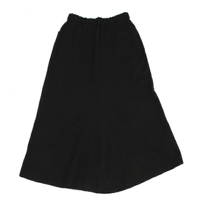 Y's Brushed Wool A-Line Midi Skirt Black Size 2