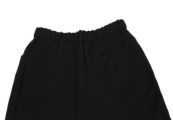 Y's Brushed Wool A-Line Midi Skirt Black Size 2