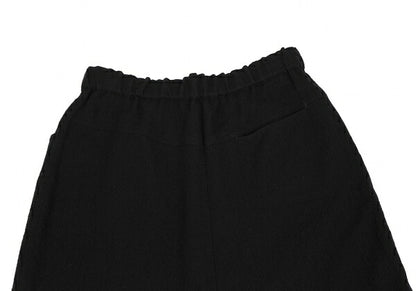 Y's Brushed Wool A-Line Midi Skirt Black Size 2