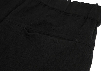 Y's Brushed Wool A-Line Midi Skirt Black Size 2