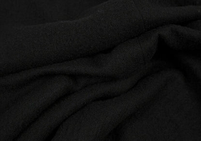Y's Brushed Wool A-Line Midi Skirt Black Size 2