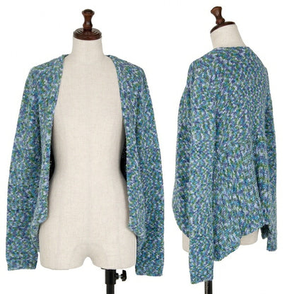 ISSEY MIYAKE HaaT Nylon Shredded Knit Cardigan Blue Size 2