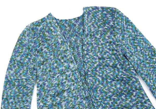 ISSEY MIYAKE HaaT Nylon Shredded Knit Cardigan Blue Size 2