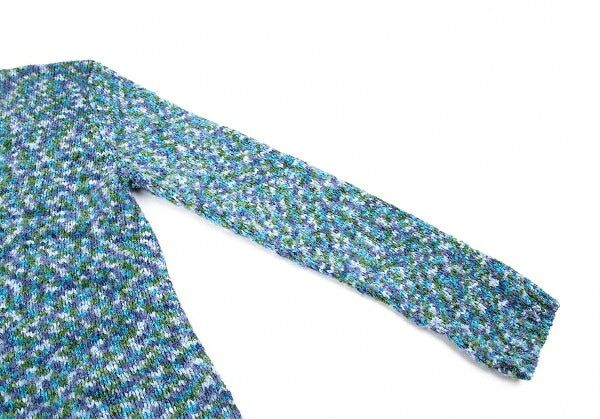 ISSEY MIYAKE HaaT Nylon Shredded Knit Cardigan Blue Size 2