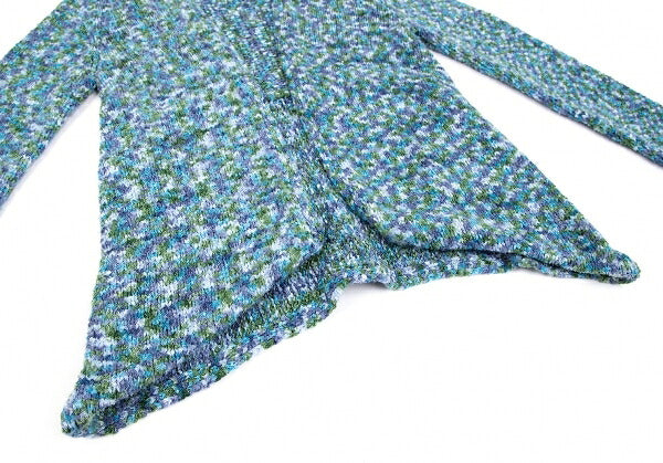 ISSEY MIYAKE HaaT Nylon Shredded Knit Cardigan Blue Size 2