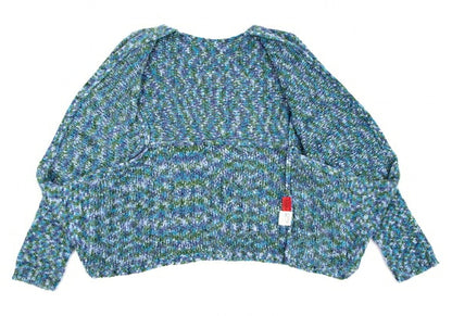ISSEY MIYAKE HaaT Nylon Shredded Knit Cardigan Blue Size 2