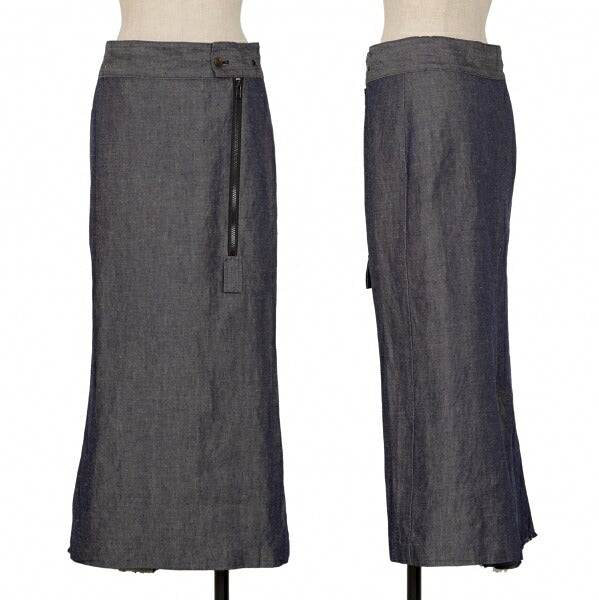 Yohji Yamamoto FEMME Linen Denim Skirt Indigo Size 1