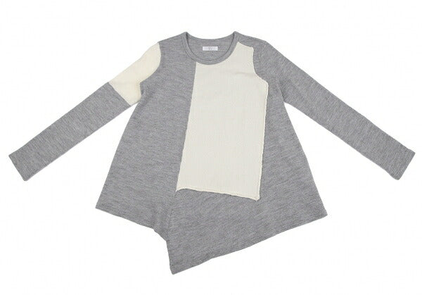 Y's 22AW Wool Compressed Flare Top Gray Cream Size 2