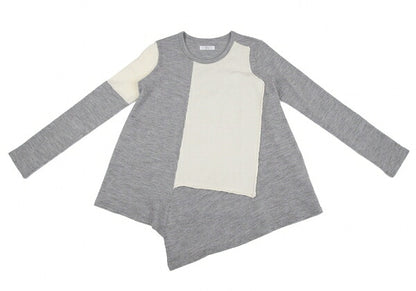 Y's 22AW Wool Compressed Flare Top Gray Cream Size 2