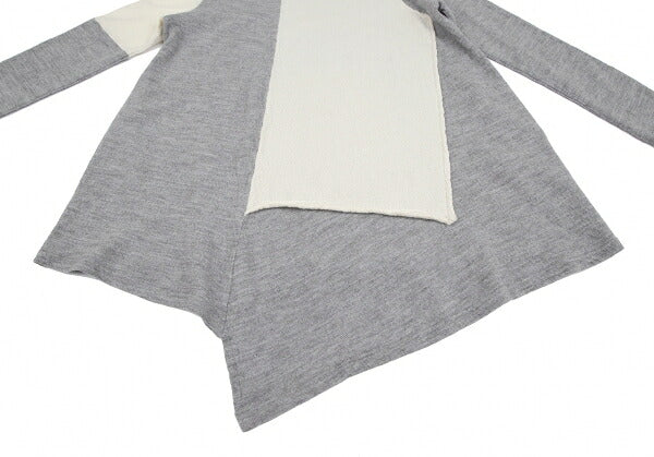 Y's 22AW Wool Compressed Flare Top Gray Cream Size 2