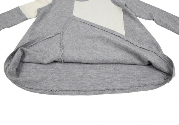 Y's 22AW Wool Compressed Flare Top Gray Cream Size 2