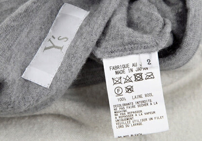 Y's 22AW Wool Compressed Flare Top Gray Cream Size 2