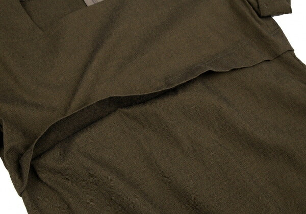 gigli Stretch Square Neck Short Sleeve Dress Khaki Size 38M