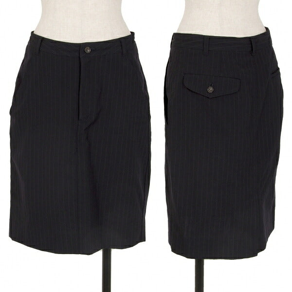 COMME des GARCONS Wool Pinstripe Skirt Navy Size S