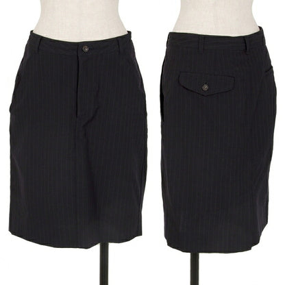 COMME des GARCONS Wool Pinstripe Skirt Navy Size S