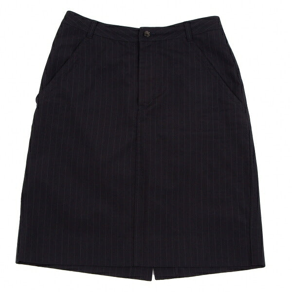 COMME des GARCONS Wool Pinstripe Skirt Navy Size S