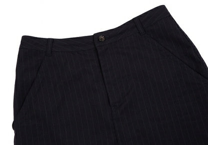 COMME des GARCONS Wool Pinstripe Skirt Navy Size S