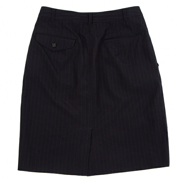 COMME des GARCONS Wool Pinstripe Skirt Navy Size S