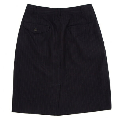 COMME des GARCONS Wool Pinstripe Skirt Navy Size S
